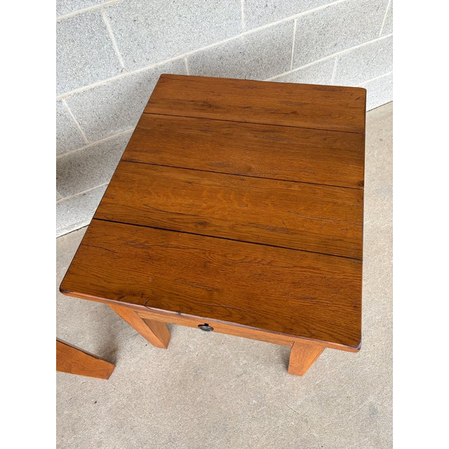Broyhill Attic Heirlooms Oak Single Drawer Side/End Tables - A Pair For Sale In Philadelphia - Image 6 of 10