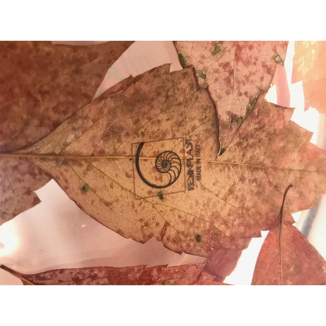 This beautiful and particular centerpiece or vide poche features real leaves on the inside.