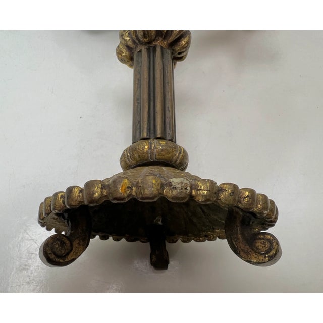 Vintage Brass Table Ornaments with Flowers, France, 1960s, Set of 2 For Sale - Image 12 of 13