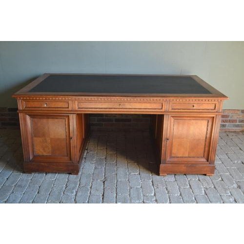 Antique Mahogany Partner Desk For Sale - Image 9 of 10