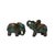 Asian Pair Turquoise Teal Enamel Fortune Fengshui Elephant Metal Figures For Sale - Image 3 of 9