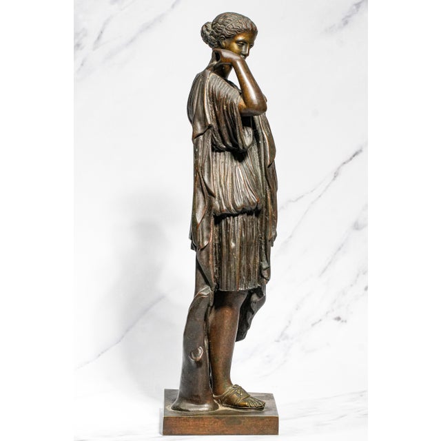Wonderful High Quality Large Antique Victorian Bronze Statue Sculpture Diana of Gabii Neoclassical Woman Grand Tour For Sale - Image 15 of 17