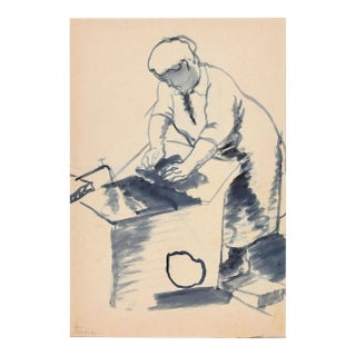 Woman - Original Watercolor Drawing by Ildebrando Urbani - 1931 1931 For Sale