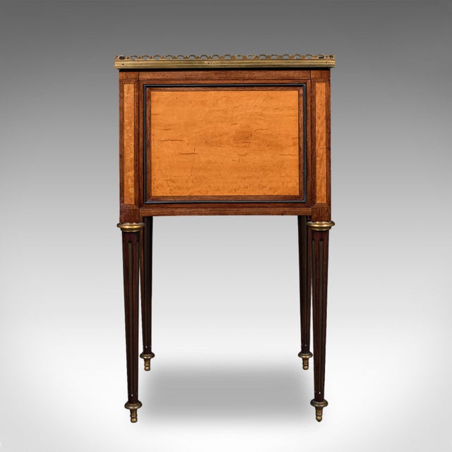 1900 - 1909 Antique Nightstand, French Walnut, Bedside Drawers, Louis XVI Revival, Victorian For Sale - Image 5 of 12