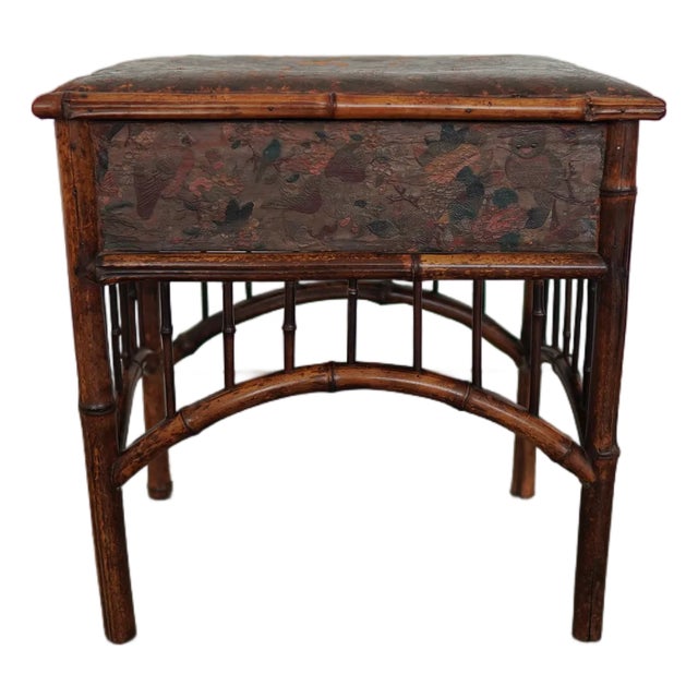 Antique Bamboo Sewing Table For Sale