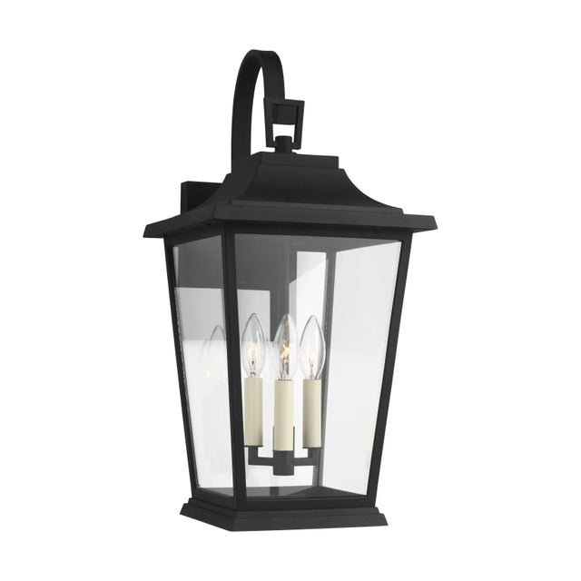 Traditional Sean Lavin by Visual Comfort Studio Warren Medium Lantern, Textured Black For Sale - Image 3 of 5