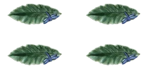 Bordallo Pinheiro Countryside Leaves Chestnut Leaf With Dragonfly, Set of 4