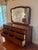 Brown 1960s French Provincial Bedroom Suite - 2 Bedside Tables, Chest on Chest and Dresser With Mirror, 4 Pieces For Sale - Image 8 of 10
