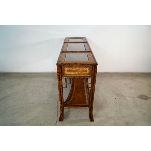 Maitland - Smith 1960’s Hollywood Regency Faux Tortoise Maitland-Smith Console Table For Sale - Image 4 of 12