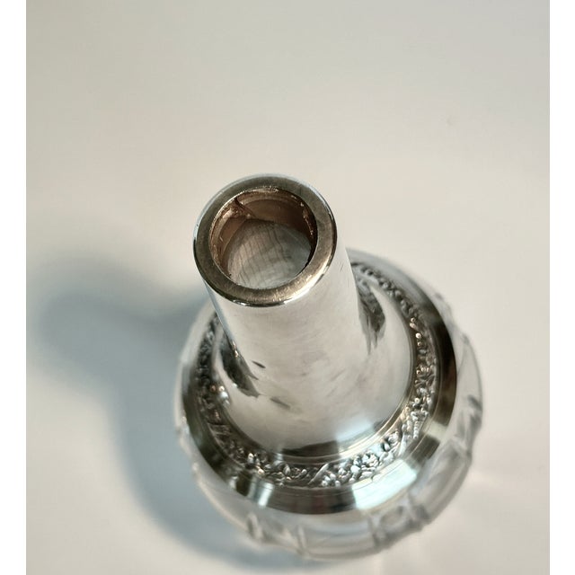 Metal Antique French Baccarat Crystal Sterling Silver Liquor Decanter Ravinet d'Enfert For Sale - Image 7 of 8