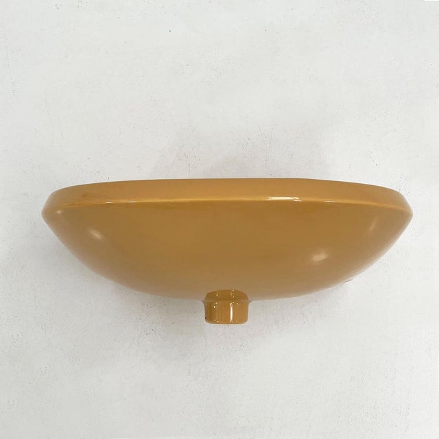 Vintage Mustard Round Sink from Keramag Keravit, 1980s, in Good conditions. Designed 1970 to 1979 This piece has an...