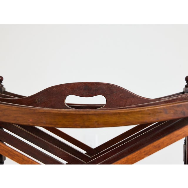 Large English Regency Mahogany Canterbury Magazine Rack With Drawer, 19th Century For Sale - Image 12 of 16