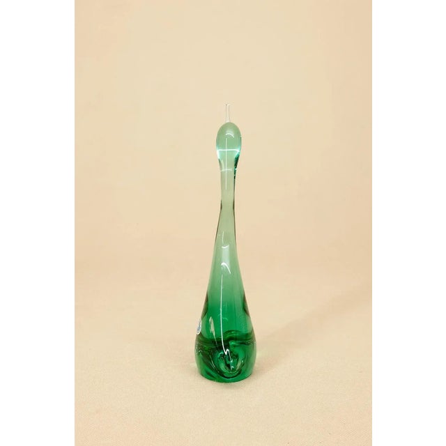 Glass Heron Sculpture by Miloslav Janku for Železný Brod Sklo, 1960s For Sale - Image 4 of 8