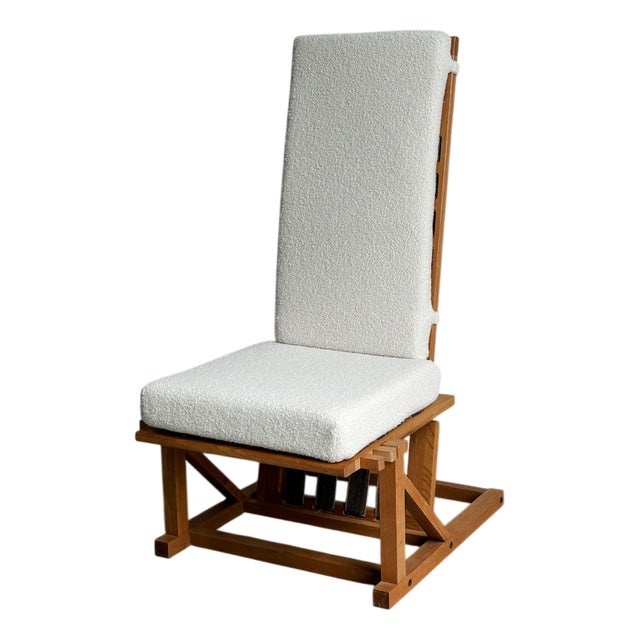 Brutalist Reclining Fabric Lounge Chair, 1960s For Sale