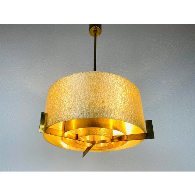 Mid-Century Brass Chandelier from Kaiser, 1960s For Sale - Image 4 of 12