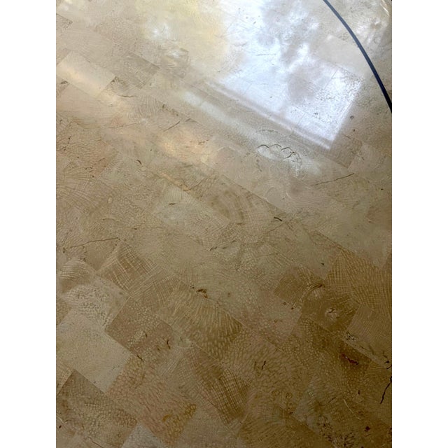 Large Dining Fossilized Coral Table with Stone Mosaic by Karl Springer For Sale - Image 11 of 14