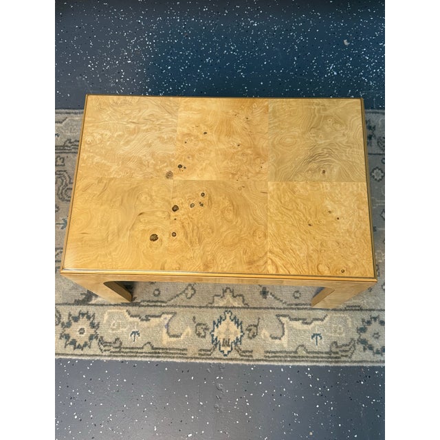 Mid-Century Modern 1980s Attributed Henredon Scene Two Burl Wood Side Table For Sale - Image 3 of 7