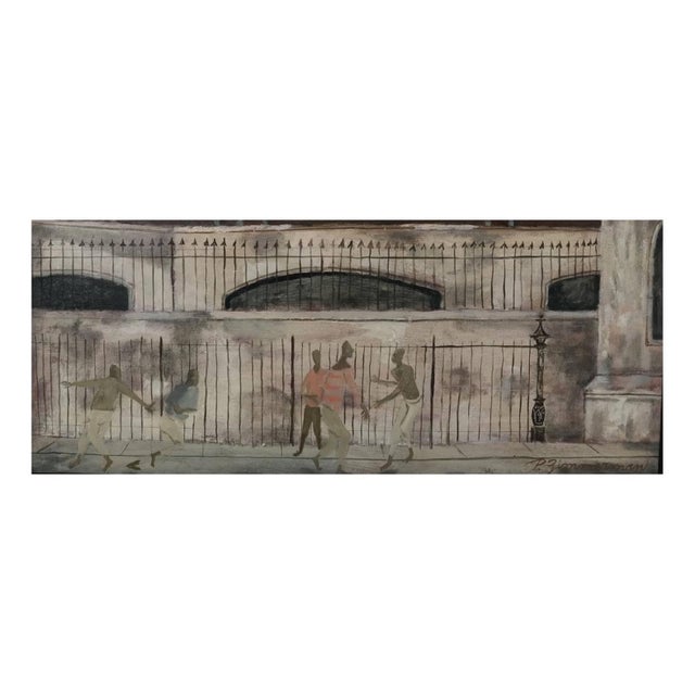 Oil on artist's board, late 20th century, signed "P. Zimmerman" lower right; [Sight: 8 1/2" x 20 1/2"; Frame: 12 1/2" x...