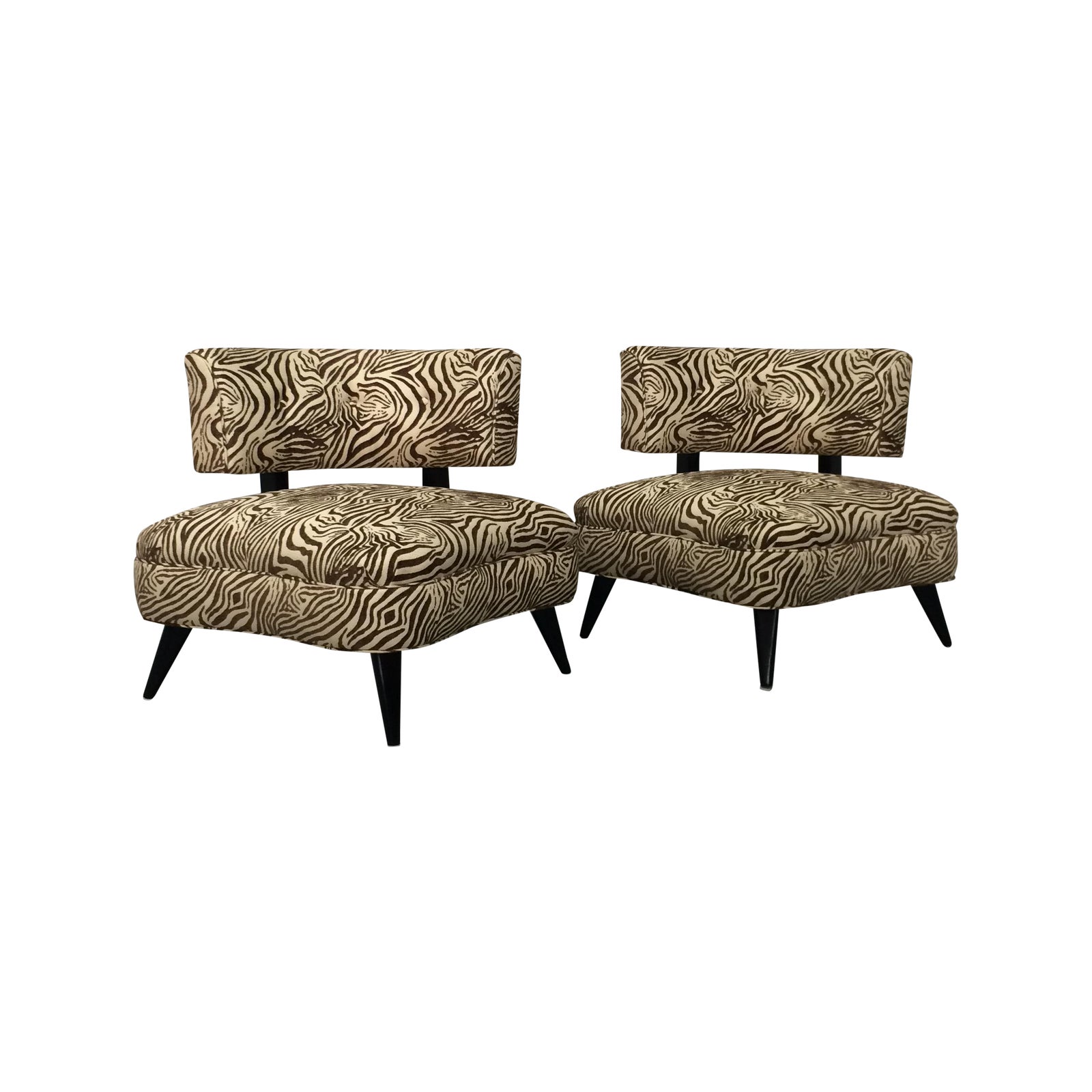 Retro Zebra Print Chairs Pair Chairish