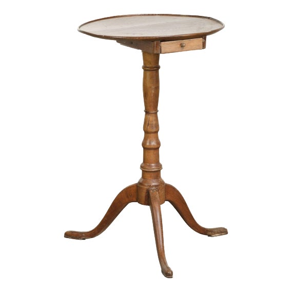 Antique English Side Table with Drawer For Sale