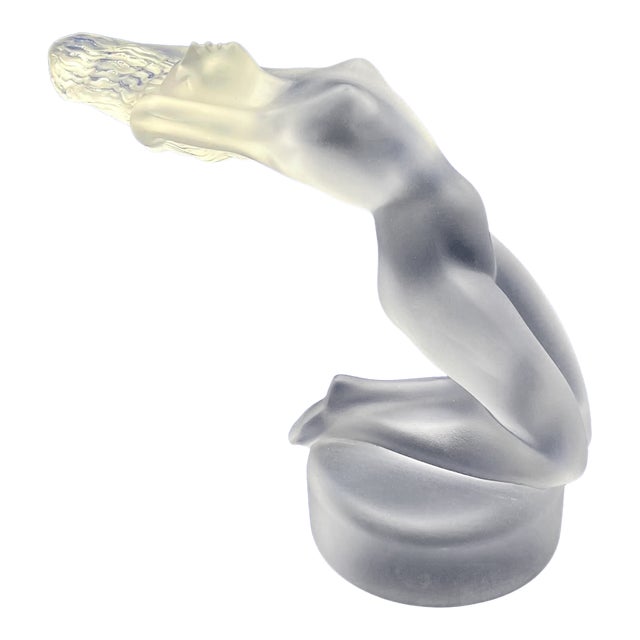 Vintage Lalique France Frosted Crystal "Chrysis" Nude Woman Figurine Signed For Sale