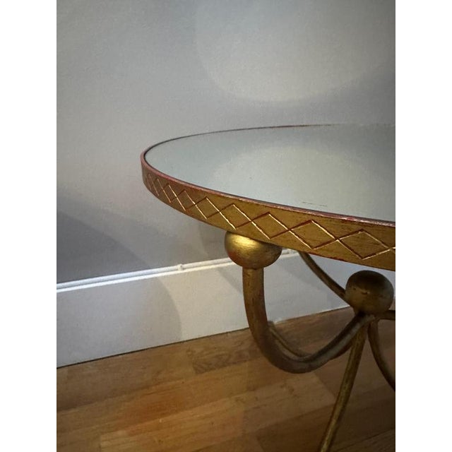 French Circular Gilt Wrought Iron Side Tables, 1960, Set of 2 For Sale - Image 9 of 11