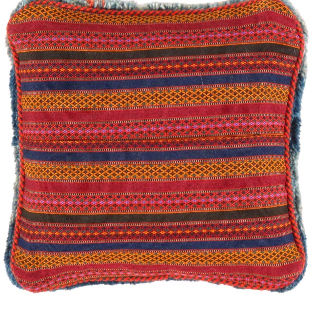 This Gabbeh pillow is made of high-quality LAMBS WOOL The piece was crafted with good workmanship. Gabbeh rugs are made by...