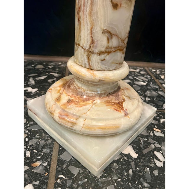 Stone Mid-Century Solid Onyx Pedestal For Sale - Image 7 of 13