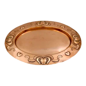 Antique English Arts & Crafts Handmade Copper Tray