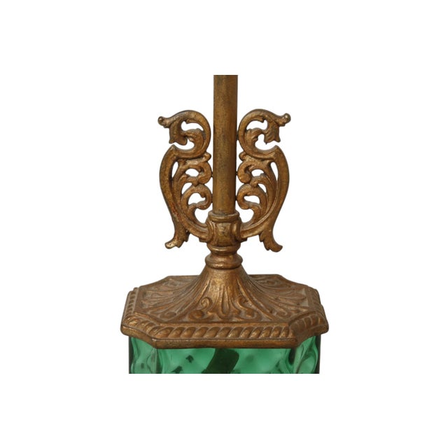 Mutual Sunset Lamp Co. 1910 Mutual Sunset Lamp Co. Steuben Glass & Bronze Table Lamp For Sale - Image 4 of 12