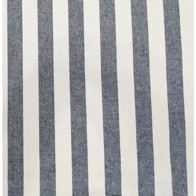 Elevate your interiors with this classic vintage Ralph Lauren Home ticking stripe fabric in a timeless navy and natural...