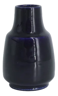 Small Mid-Century Scandinavian Modern Collectible Dark Navy Blue Stoneware Vase by Gunnar Borg for Höganäs Keramik, 1960s