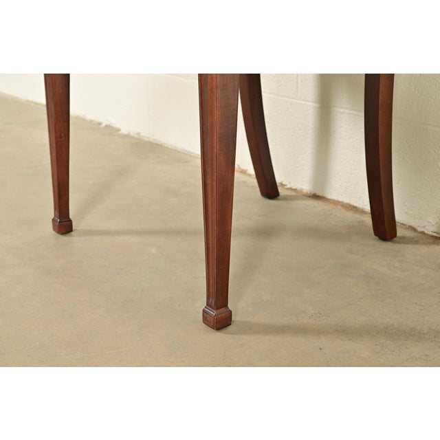 Romweber Antique French Regency Louis XVI Carved Mahogany Side Chairs or Dining Chairs, Pair For Sale - Image 10 of 14