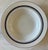 Set of 5 vintage 1990s porcelain Dansk New Scandia rim soup bowls featuring a white lattice rim with blue strip detail and...