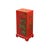 Asian Oriental Bright Red Golden Flower Bird Graphic Drawers Chest For Sale - Image 3 of 13