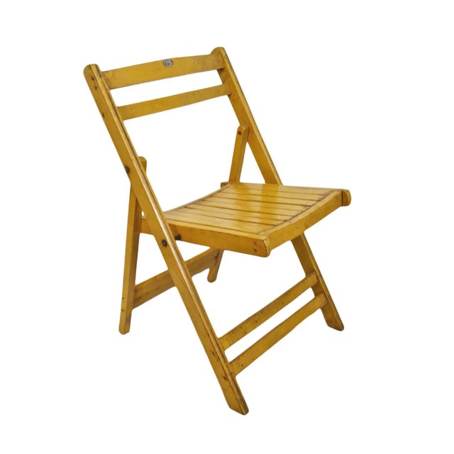 Antique India Yellow Rustic Folding Chair For Sale - Image 10 of 10