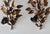 Late 20th Century Late 20th Century Hans Kögl Style Gilded Flowers Stems Leaves Wall Mount Candle Holders Sconces - a Pair For Sale - Image 5 of 18