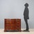 Small chest of drawers in mahogany and mahogany crotch. Curved front with four drawers, the first of which is smaller....