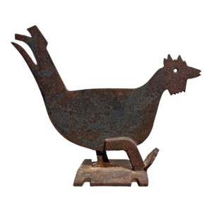 American Mid-20th Century Folk Art Rooster Bootscrape