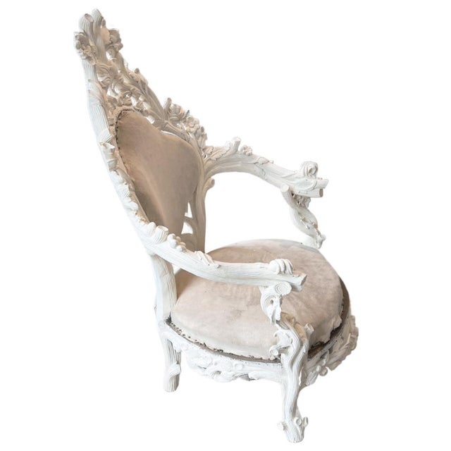 Early 20th Century Italian Carved Wooden Armchairs, 1920s, Set of 2 For Sale - Image 3 of 6