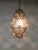 Large Mouth-Blown Murano Amber Glass and Iron Lantern Pendant Light from Seguso, Italy, 1940 For Sale - Image 6 of 18