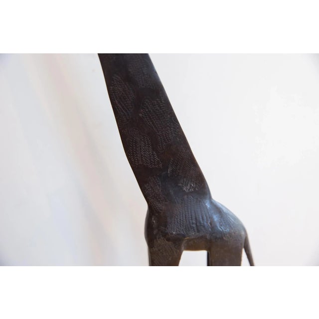 Mid 20th Century Vintage African Giraffe With Dark Patina For Sale - Image 5 of 9
