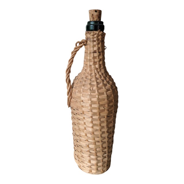 Vintage Wicker Wrapped Demijohn Bottle For Sale