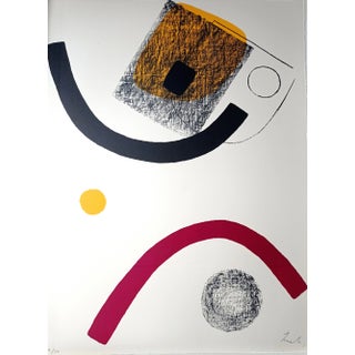 Berto Lardera, Abstract Geometric Composition, Original Lithograph on Arches Paper, 1974 For Sale