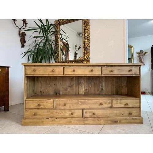 Rustic Eight-Drawer Chest of Drawers in Softwood For Sale - Image 10 of 10
