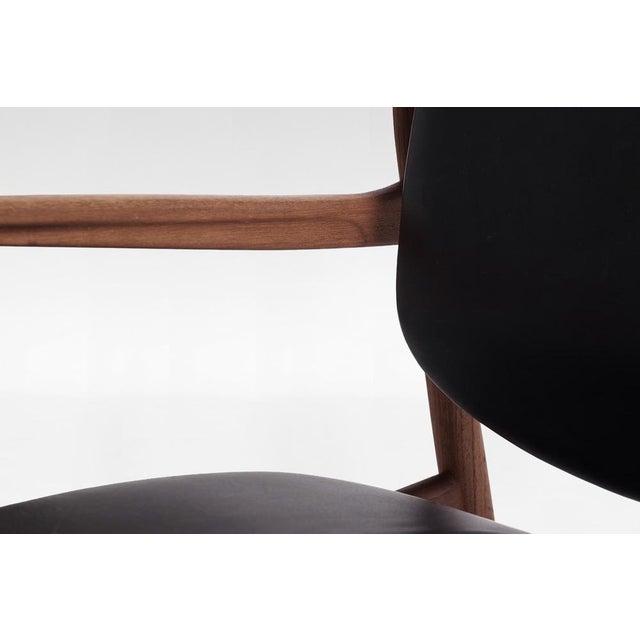 FD136 Lounge Chair in Black Leather and Teak by Finn Juhl, France, 1960s For Sale - Image 10 of 11