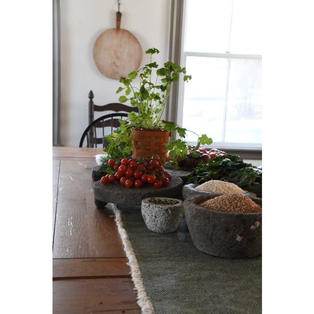 Rustic Antique Hand-Carved Stone Bowl For Sale - Image 3 of 4