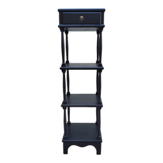 1950s Small Vintage Etageres, Painted Black For Sale
