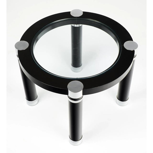 Modern Chrome and Ebonized French Side Table For Sale In Austin - Image 6 of 10