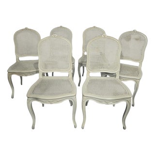 French Bergere Dining Chairs, 1910s, Set of 6 For Sale